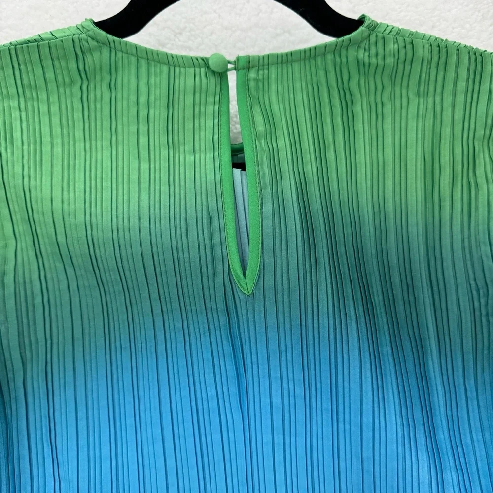 NWT Arthur Dress TDRS2201_27BGO Blue Green Long Sleeve Textured US 4 - Picture 12 of 15